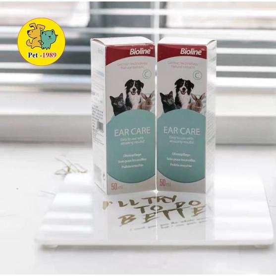 Dung dịch vệ sinh tai Bioline Ear Care  Ohrenpflege 50ml cho thú cưng Pet-1989