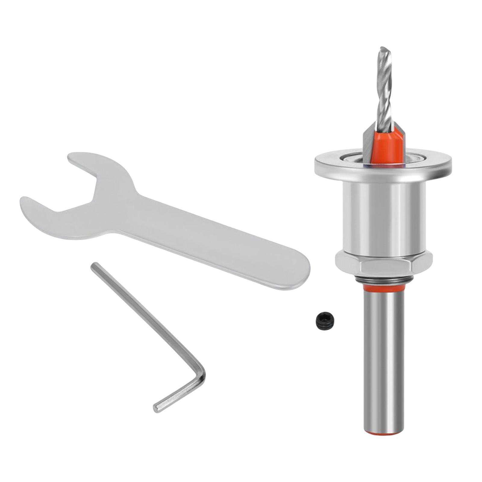 Woodworking Drill Bit Countersink Adjustable Round Steel for Drilling