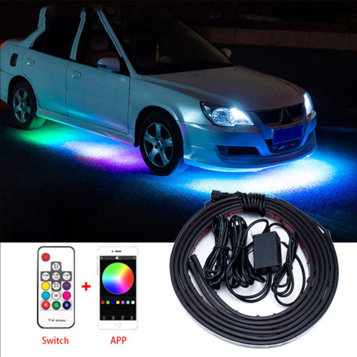 Bộ Đèn LED Gầm Xe ô tô,Dải Đèn Led RGB Điều Khiển Bằng APP Hoặc Remote Chống Nước Độ Bền Cao