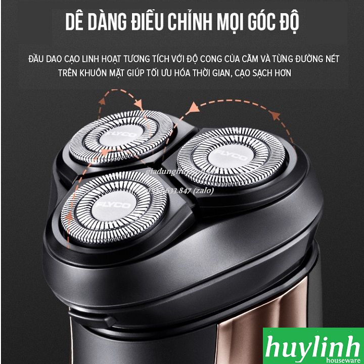 Máy cạo râu Flyco FS317VN - 3 lưỡi dao - Sạc nhanh 1h chân sạc USB-C - Có chống nước - Hàng chính hãng Việt Nam