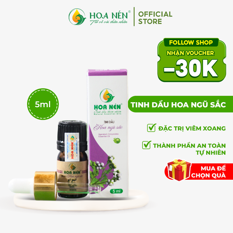 Tinh dầu hoa Ngũ sắc (cỏ hôi) nguyên chất Hoa Nén 5ml - 10ml - Đặc trị viêm xoang, viêm mũi dị ứng