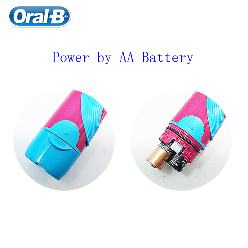 Oral B Kids Electric Toothbrush Soft Bristle Battery Power Supply Gum Care Replaceable Brush Head 2 Minutes Timer Teeth Brush