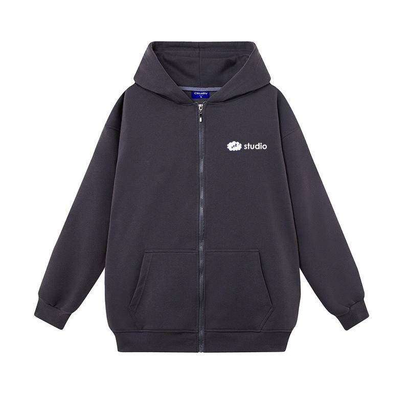 Áo khoác hoodie zip nam nữ local brand unisex cặp đôi nỉ ngoại cotton form rộng có mũ xám đen CLOUDZY CLZ STUDIO