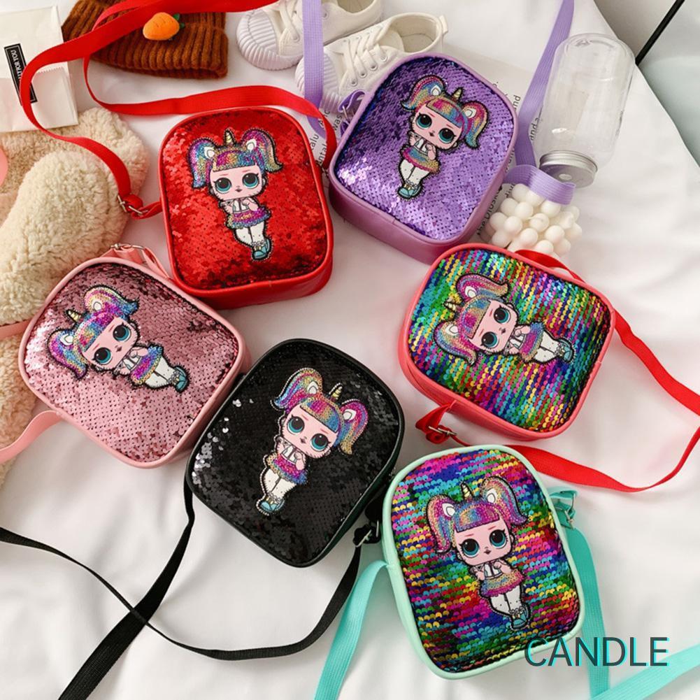 Túi Đeo Chéo Đính Kim Sa Lấp Lánh Cho Bé Gái