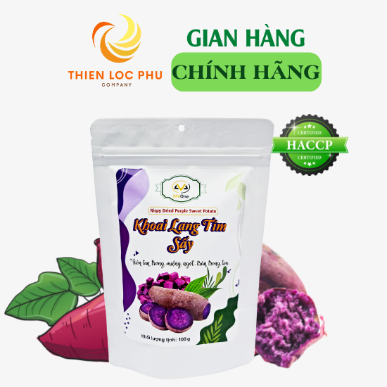 Khoai lang tím sấy giòn 100gram MVOne hàng loại 1