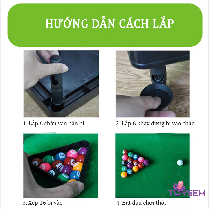 Bàn bida mini loại lớn bằng nhựa 6 lỗ 16 bi - Bàn bi-a người lớn 2 cơ - Đồ chơi trẻ em bàn bi da phăng 2 người chơi - Quà tặng sinh nhật cho bé