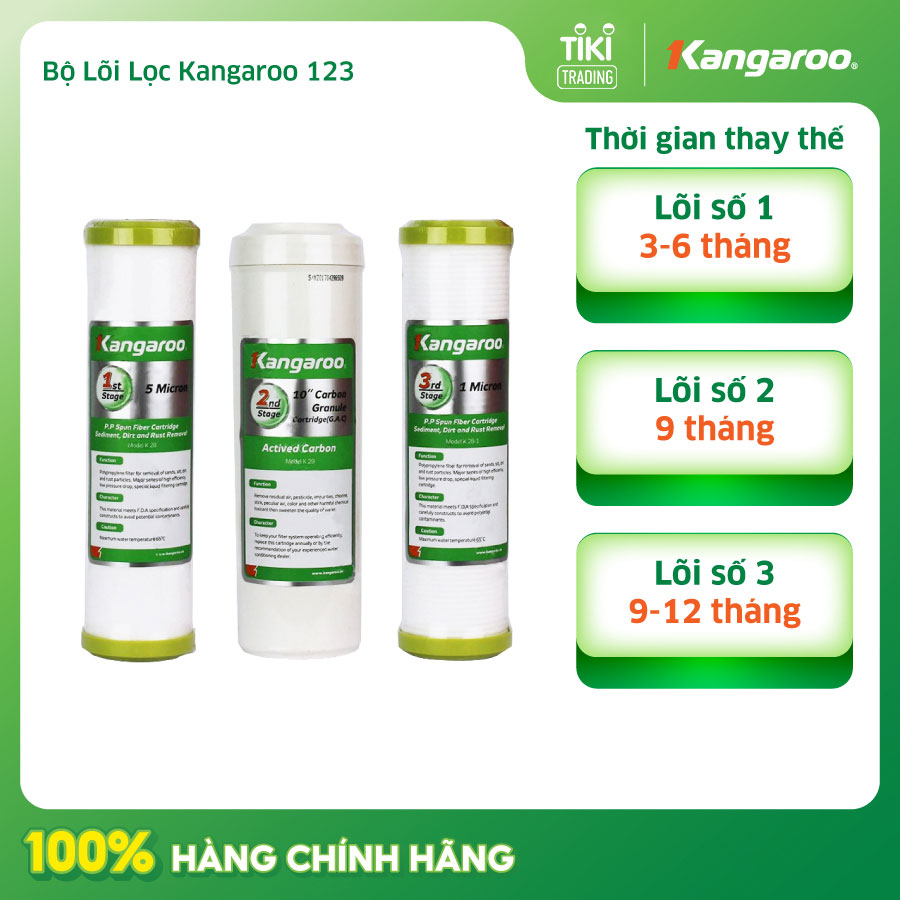 Bộ Lõi Lọc Kangaroo 123 - Hàng Chính Hãng