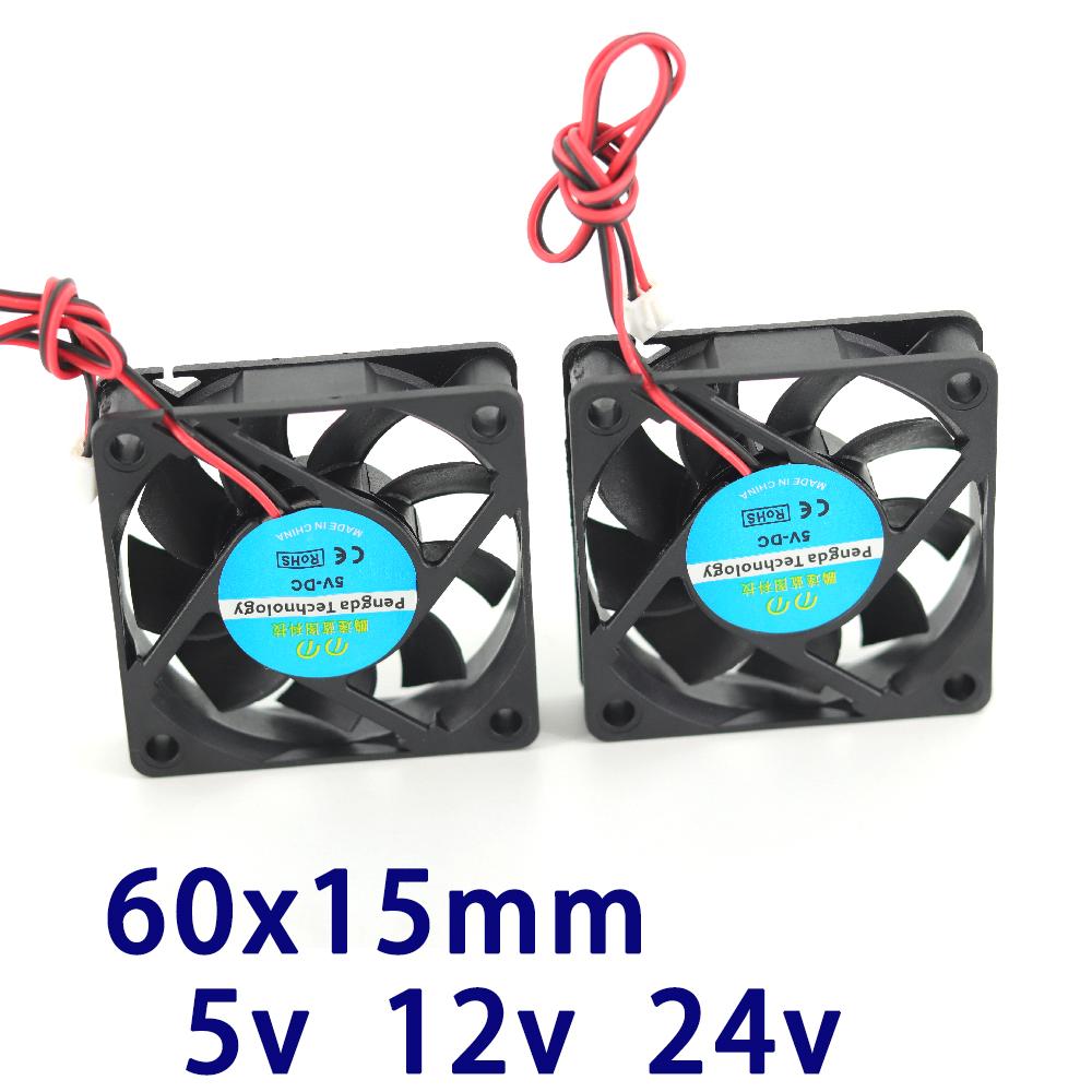 3d quạt máy in 6015 2 chân 60mm 60x60x15mm 6cm quạt làm mát card đồ họa quạt DC 5V / 12V / 24V 6015 2P 1 cái