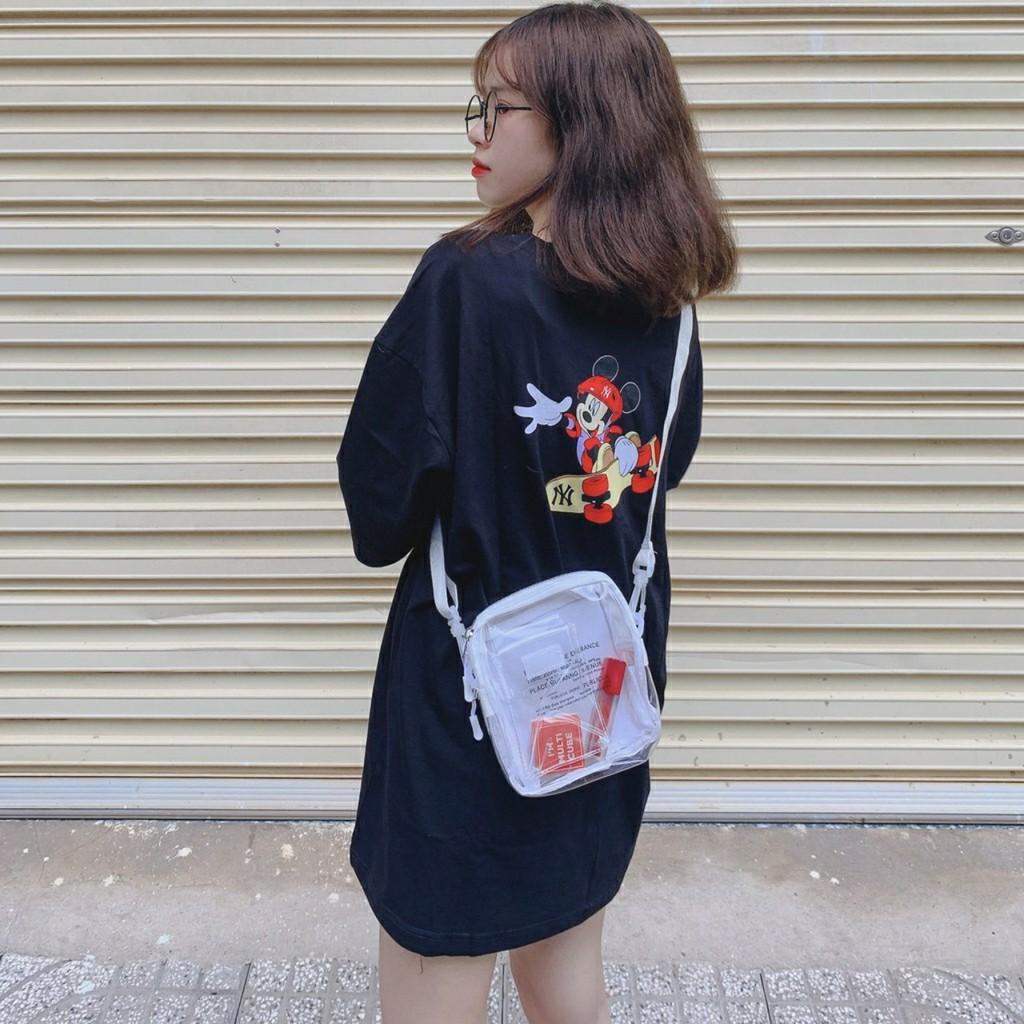 Túi Đeo Chéo Trong Suốt MINIBAG TIME:2020 Unisex (Đen/Trắng