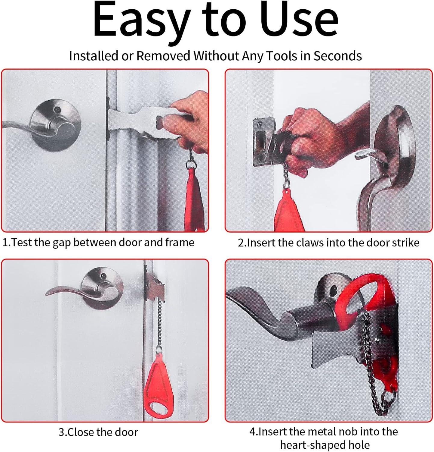 Khóa cửa di động 2 gói cho khách sạn, gia đình, phòng ngủ, căn hộ