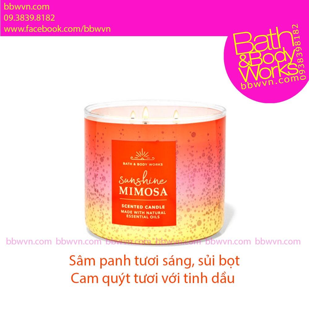 Nến thơm Bath and Body Works Sunshine Mimosa 3 bấc