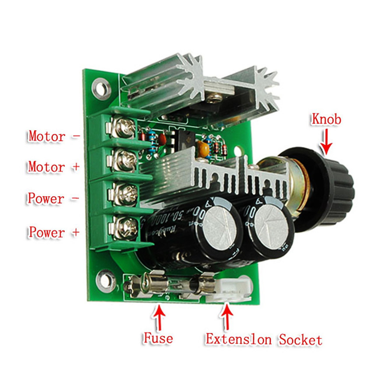 Mạch điều chỉnh tốc độ động cơ DC PWM 12V - 40V 10A (Mạch Băm Xung PWM) có chiết áp ngoài - hàng nhập khẩu