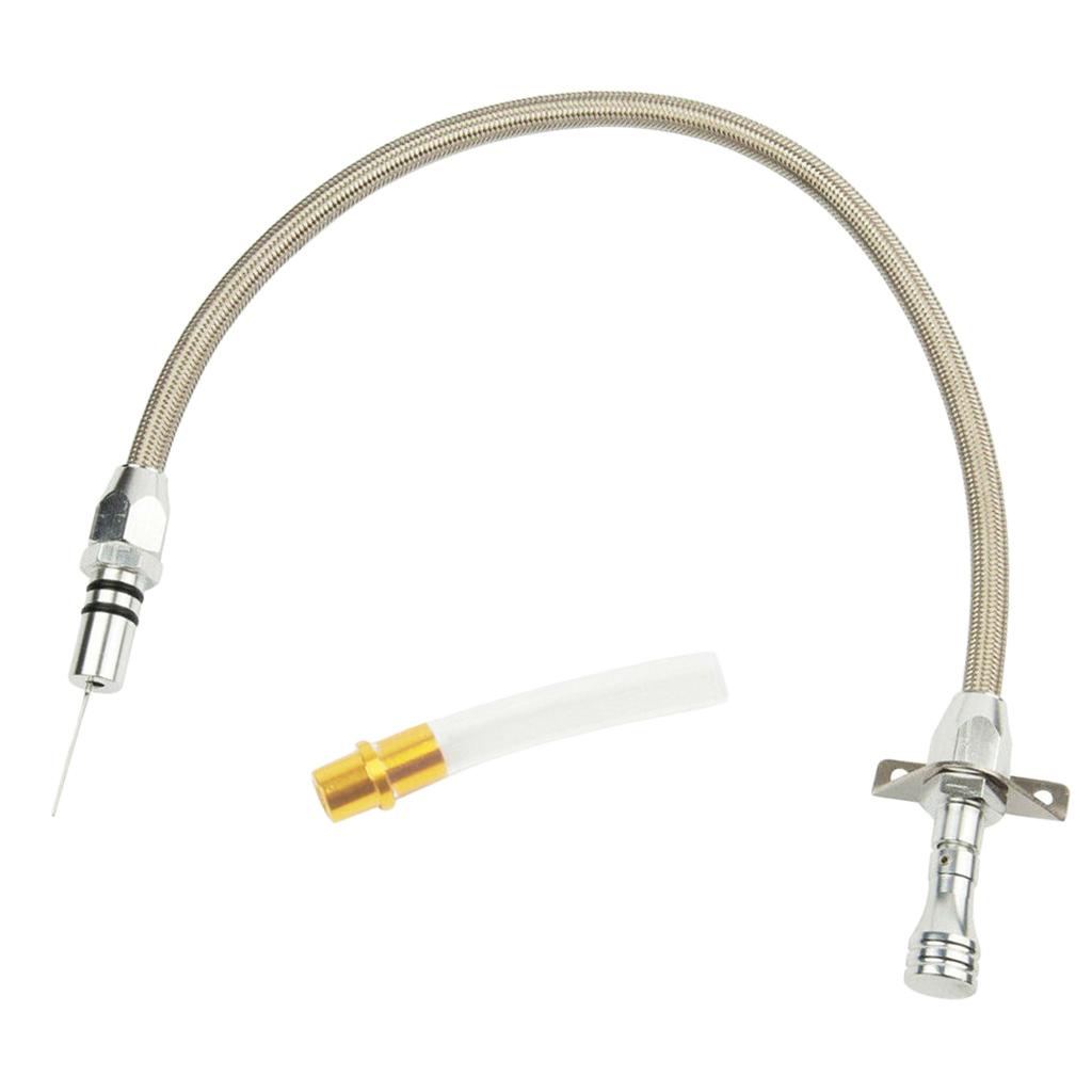 Flexible Transmission Dipstick for Chevy GM TH350 w/ Clear Tube Silver