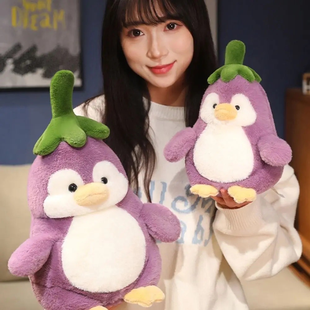 Thú nhồi bông chim cánh cụt cà tím đáng yêu - Size 25cm đến 70cm - Quà tặng gấu bông êm mịn cho bé