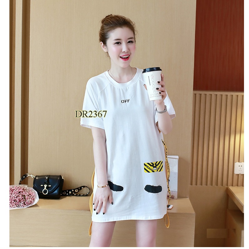 ĐẦM BẦU COTTON TRẺ TRUNG WHITE DR2367