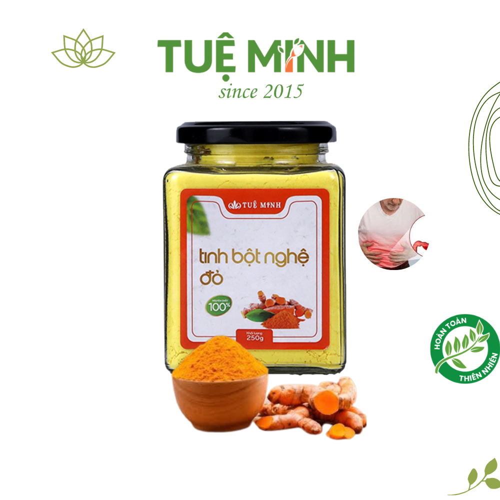 Tinh Bột Nghệ Đỏ Nguyên Chất Tuệ Minh hũ nhỏ tiện mang đi làm, du lịch 250gr, 100gr