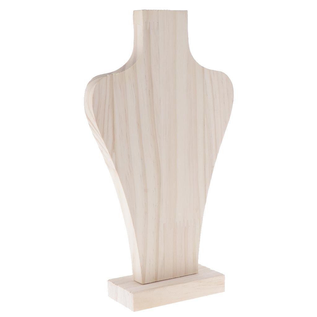 Unfinished Natural Wood  Bust for Necklace Jewelry Display Rack