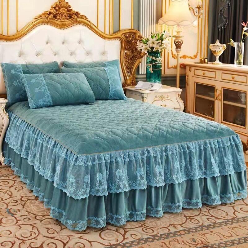 BỘ GA GỐI NỈ TRẦN BÔNG BÈO PHỦ