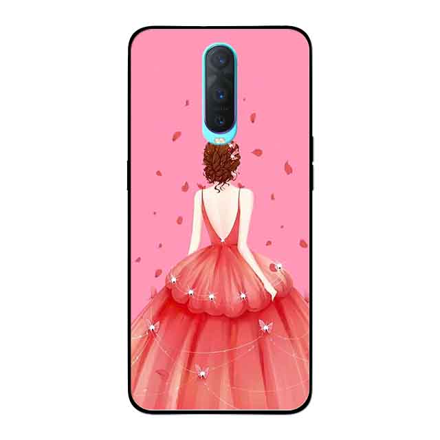 Ốp Lưng in cho Oppo R17 Pro Mẫu Cô Gái Váy Hồng - Hàng Chính Hãng