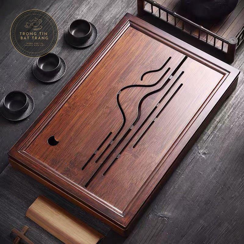Khay Trà Tre Cao Cấp Lượn Chữ Nhật Kích Thước 50*29*6 KT 02