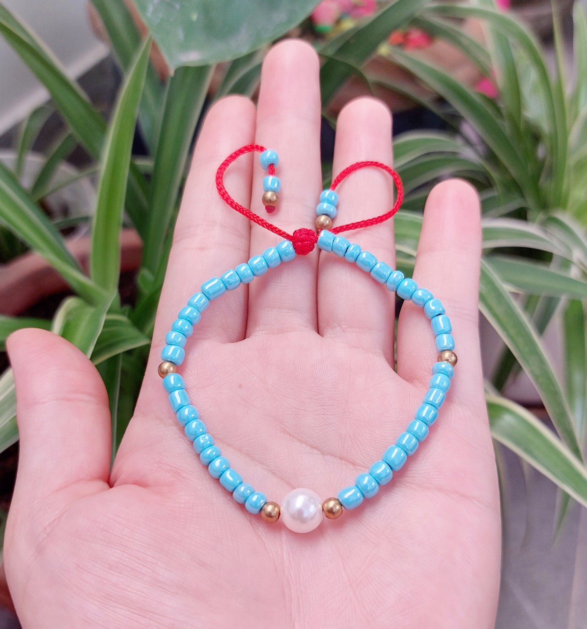 Vòng tay nữ thời trang kết hạt cườm mix hạt ngọc trai nuôi dễ thương