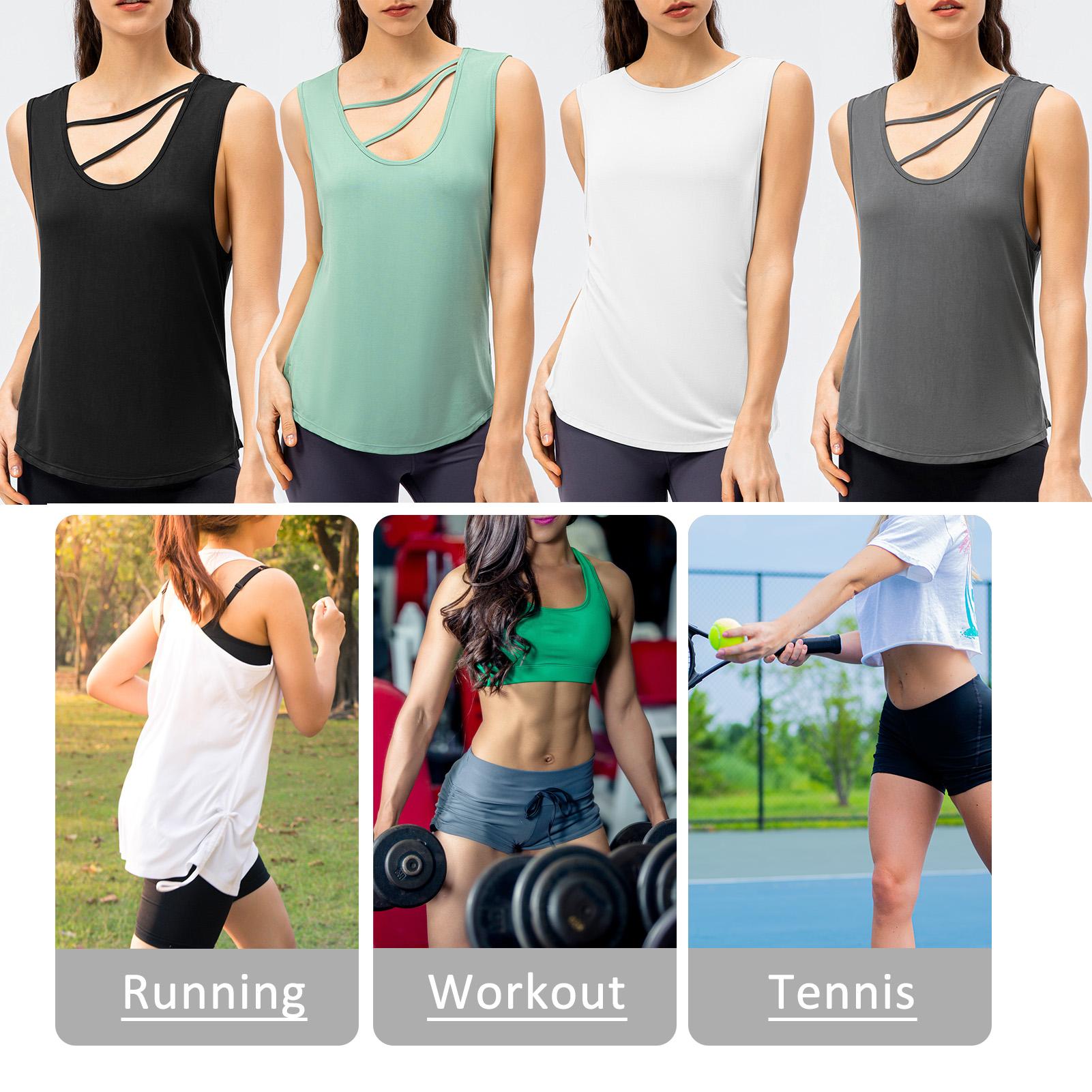 Áo thun nữ không tay thể thao Tank top, khô nhanh có 2 dây ngang để đảm bảo chắc chắn khi chạy