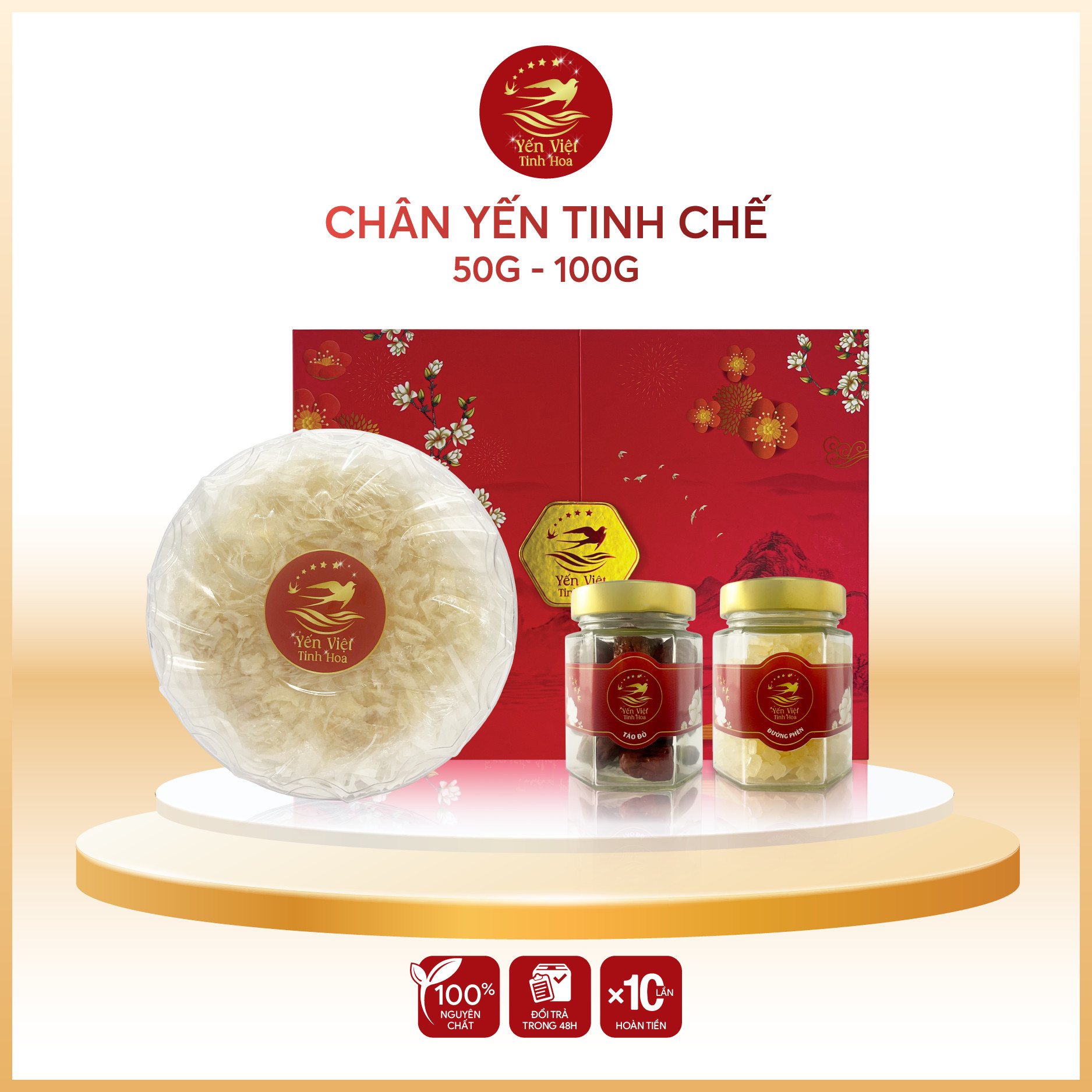 Chân yến Tinh chế thượng hạng 100 gram Yến Việt Tinh Hoa  - Hàng chính hãng