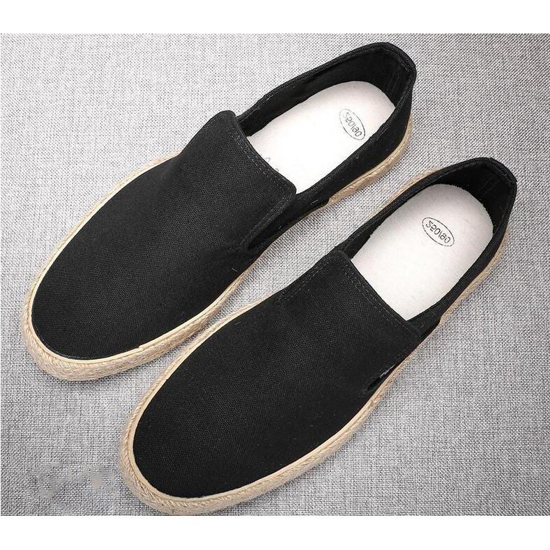 Slip on nam - Giày lười vải nam cao cấp thương hiệu 3768 - Vải thô 4 màu (đen), (khaki), (Xanh), (Đỏ) - Mã SP 616C