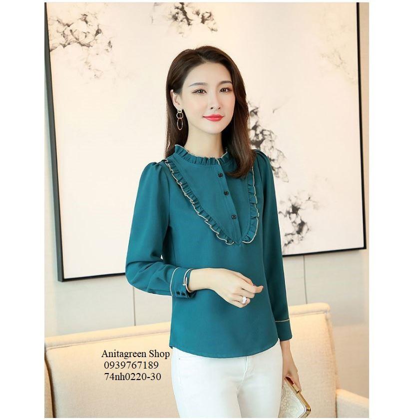 74nh0220-ÁO SƠ MI THIẾT KẾ VIỀN BÈO s-6xl
