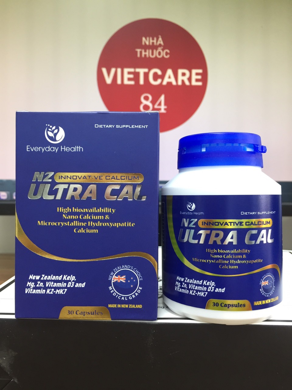 Viên uống canxi hữu cơ nhập khẩu chính hãng New Zealand Canxi Nano NZ ULTRA CAL giúp giảm nguy cơ loãng xương, giúp xương chắc khỏe, phát triển chiều cao
