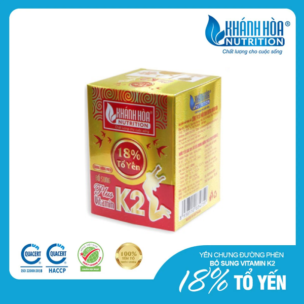 Yến Sào Chưng Đường Phèn 18% Bổ Sung Vitamin K2 - Khánh Hòa Nutrition - Lọ 70 ML