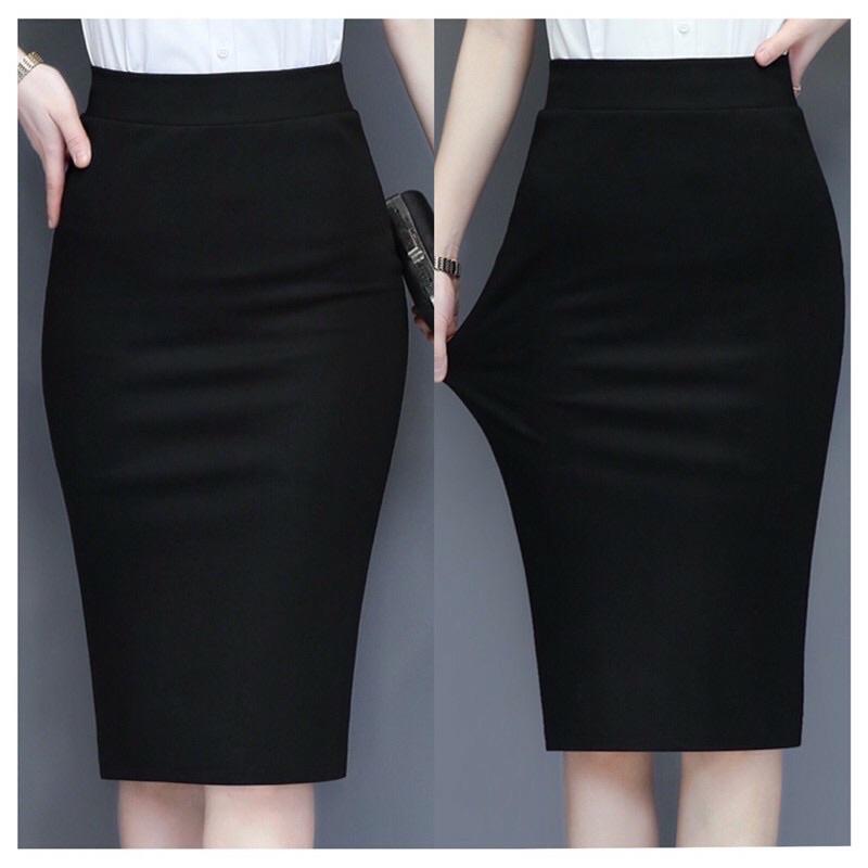 Chân váy bút chì công sở dáng dài 60cm xẻ sau