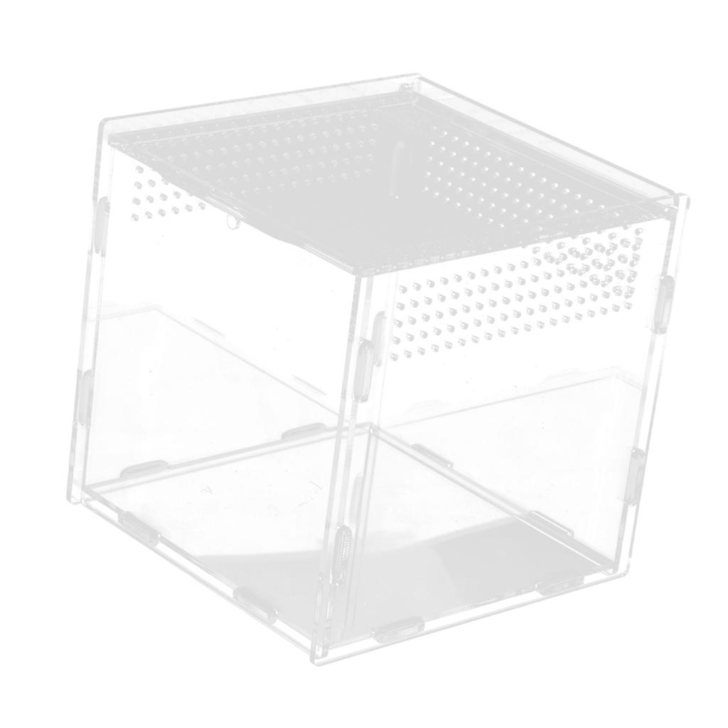 Transparent Acrylic Aquarium Fish Tank Anti-escape Box Reptile Lizaed Spider