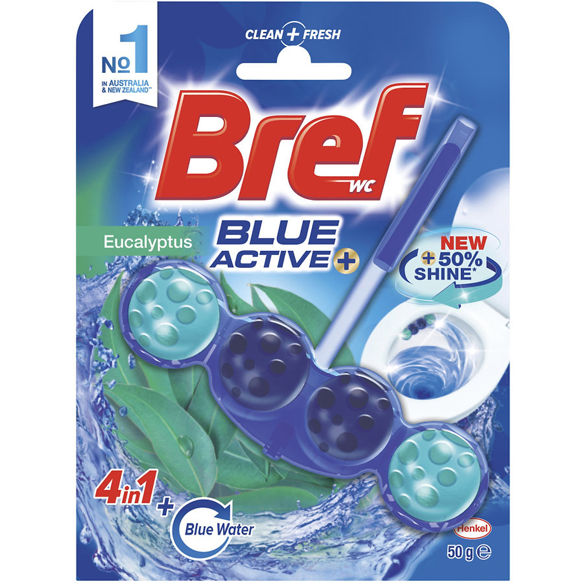 Viên khử mùi toilet Bref WC Blue Active 50g - Đức