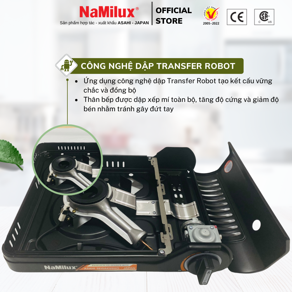 Bếp Gas Mini Cao Cấp PRO 3S NH-P3033PS│Van Ngắt Gas An Toàn 3 cấp│Công Suất Mạnh 3.1 Kw (2.700 kcal/giờ) - Hàng Chính Hãng