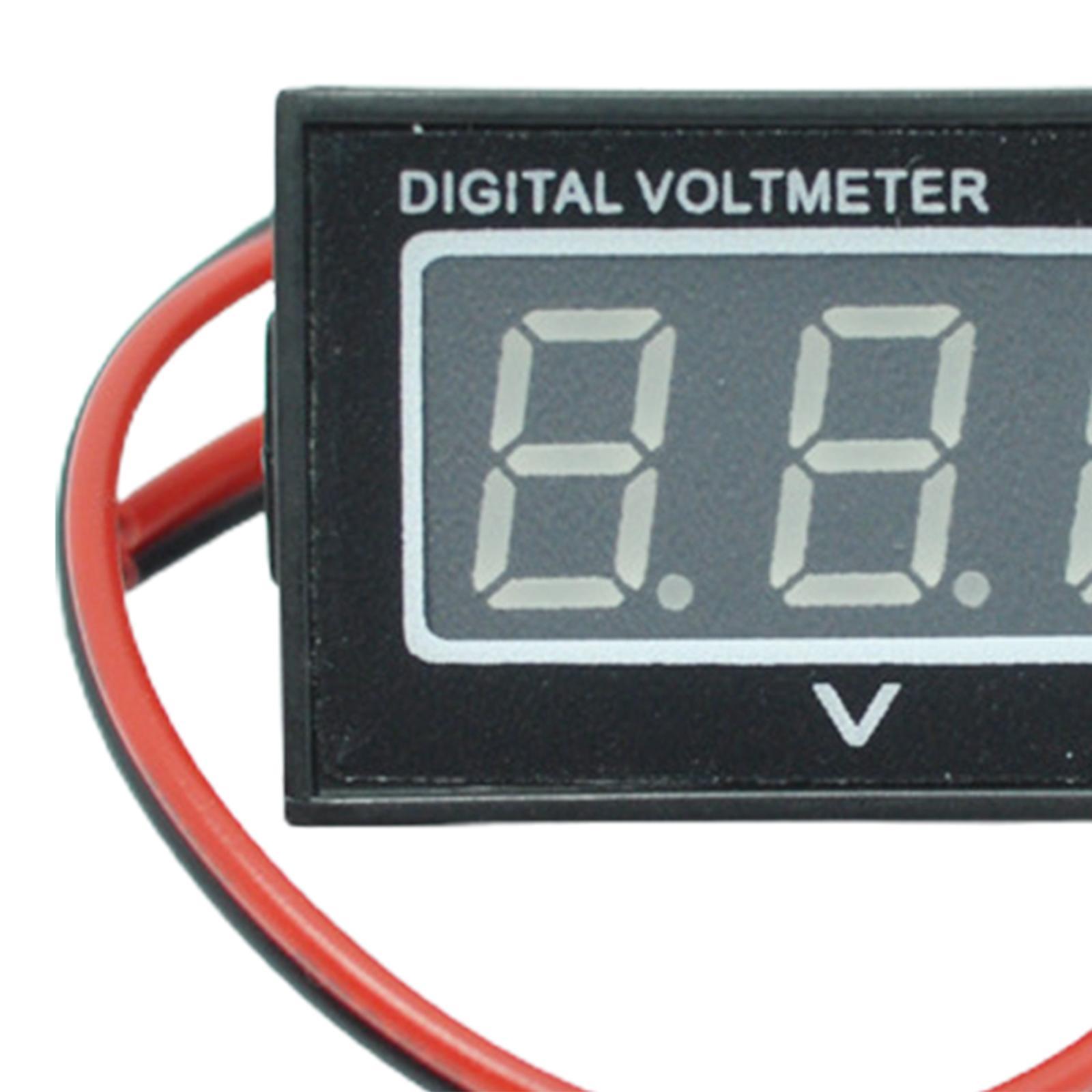 Digital Voltmeter Waterproof DC2.5-30V Voltage Meter Small Voltage Panel Meter for Car Vehicle