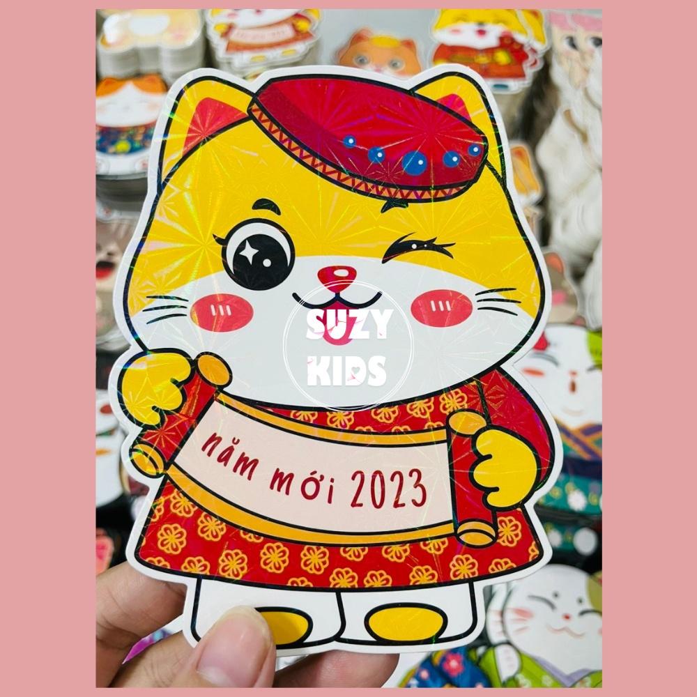 Bao lì xì chibi tết 2023 ngộ nghĩnh, mèo thần tài dễ thương, giấy cao cấp sang chảnh