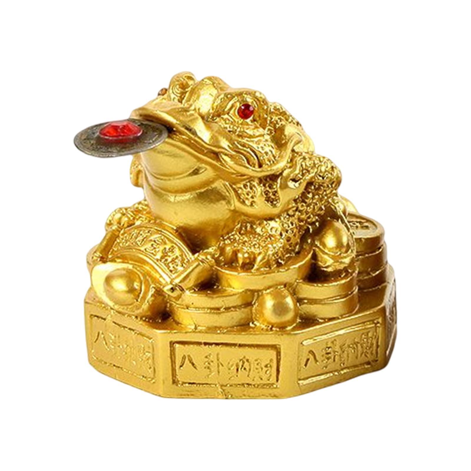 2Pcs Lucky Charm Wealth Frog Lucky Money Frogs for Tabletop Gifts Decor