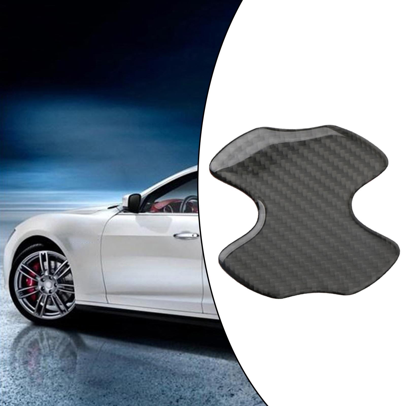 Carbon Fiber Car Door Handle Films Anti-Scratch Sticker Carbon Fiber Black