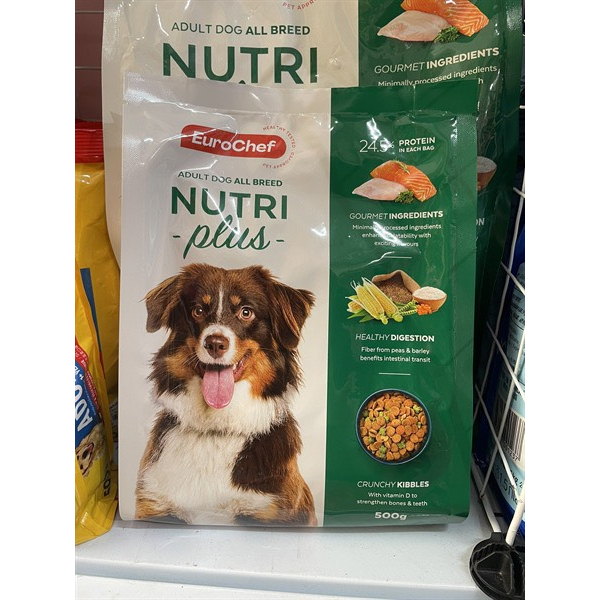 [500g] Hạt Khô Eurochef Nutri Plus dành cho Chó Trưởng Thành, Chó Con nhập khẩu Châu Âu