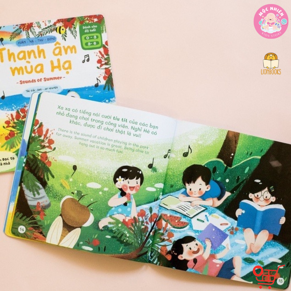 Sách Đọc To - Bộ Xuân Hạ Thu Đông 4 Cuốn cho bé Phát triển giác quan - Lionbooks