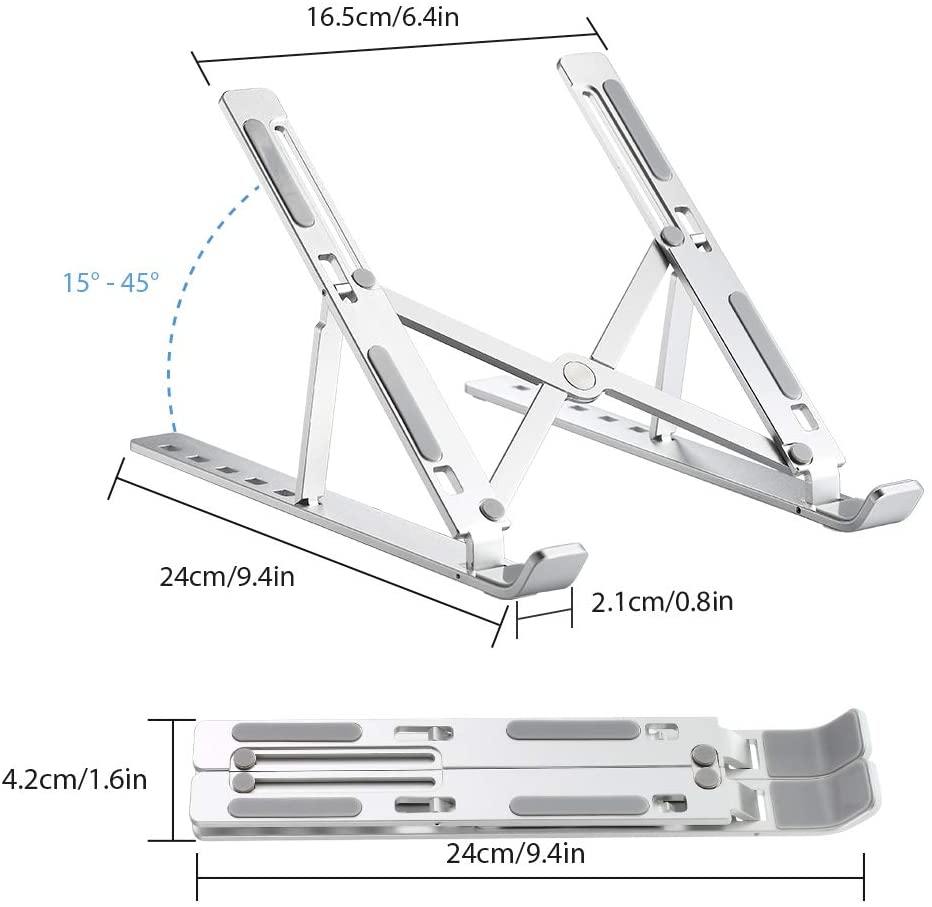 Giá đỡ Aluminum hợp kim nhôm cho Macbook laptop 10 inch đên 15.6 inch hiệu HOTCASE giúp tản nhiệt thiết kế nhôm nguyên khối - Hàng nhập khẩu