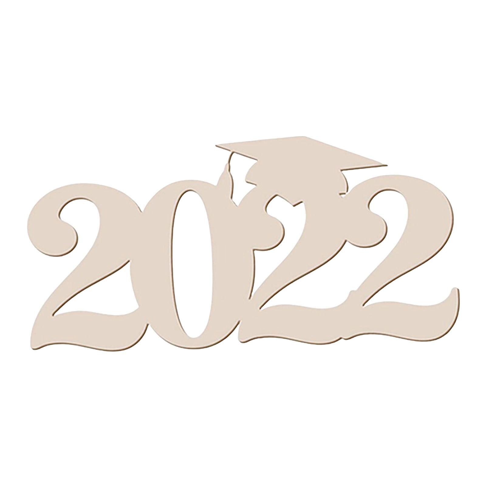 2022 Graduation Wooden Sign Smooth Number Ornaments for Decoration Home Door