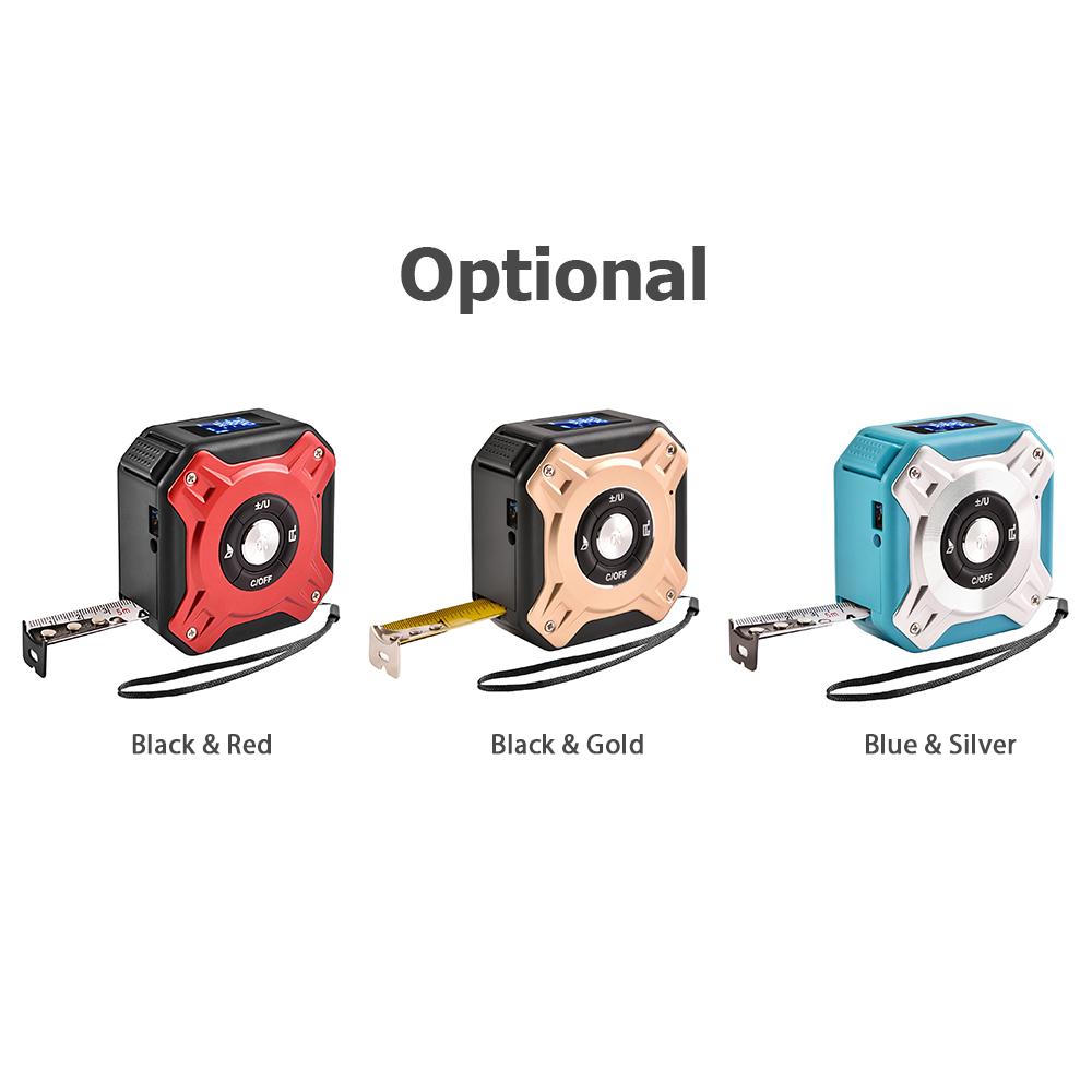 3 in 1 Laser Tape Measure Digital Ranger Finder 16Ft Measuring Tape 131Ft Rechargeable Multi Function Laser Measure Distance/ Area/ Volume/ Pythagorean, Unit Switching, Data Storage