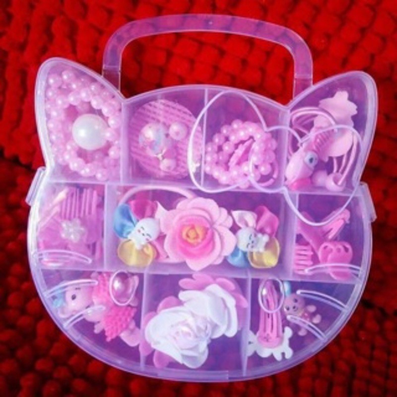 Hộp Dây Chun Buộc Tóc ,Nơ Mix Nhiều Khác Nhau Cho Bé Gái kute