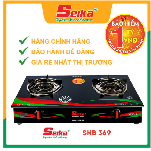 Bếp Gas Đôi Mặt Kính Seika SKB369 - Hàng Chính Hãng