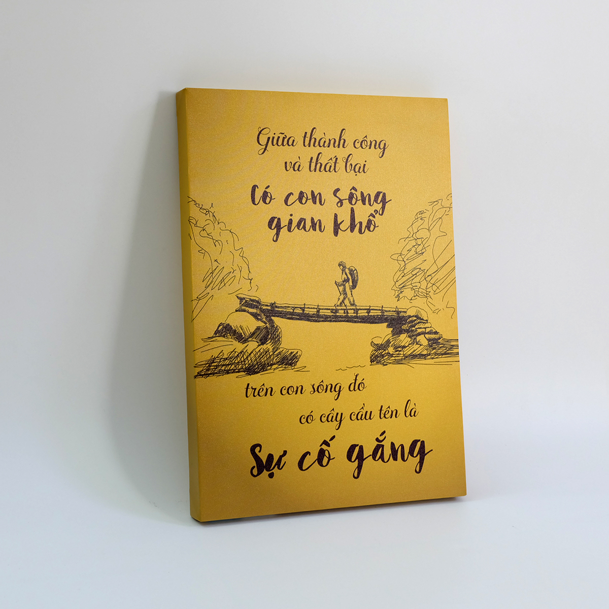 Tranh slogan canvas tạo động lực [trang trí văn phòng] TPV045 Giữa thành công và thất bại có con sông gian khổ Cocopic