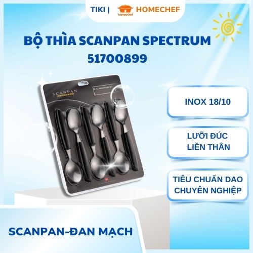 Bộ thìa inox Scanpan Spectrum 51700899, thương hiệu Đan Mạch, chất liệu cao cấp, an toàn cho sức khỏe