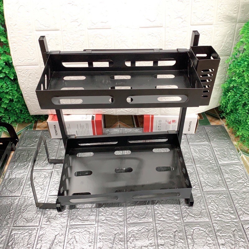 Kệ đựng gia vị nhà bếp 2 tầng cao cấp, sơn tĩnh điện, bền đẹp