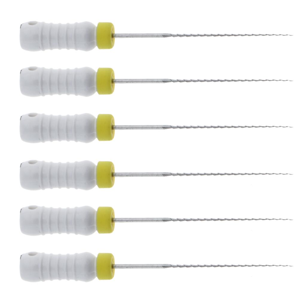 6pcs 25mm H-File  Endodontic NiTi Rotary Root Canal Files Tips